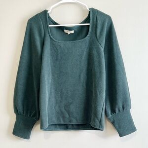 Madewell Ottoman Square Neck Ribbed Knit Top